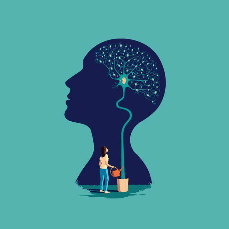 Mental health journey illustration